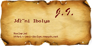 Jáni Ibolya névjegykártya