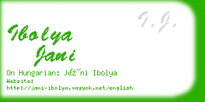 ibolya jani business card